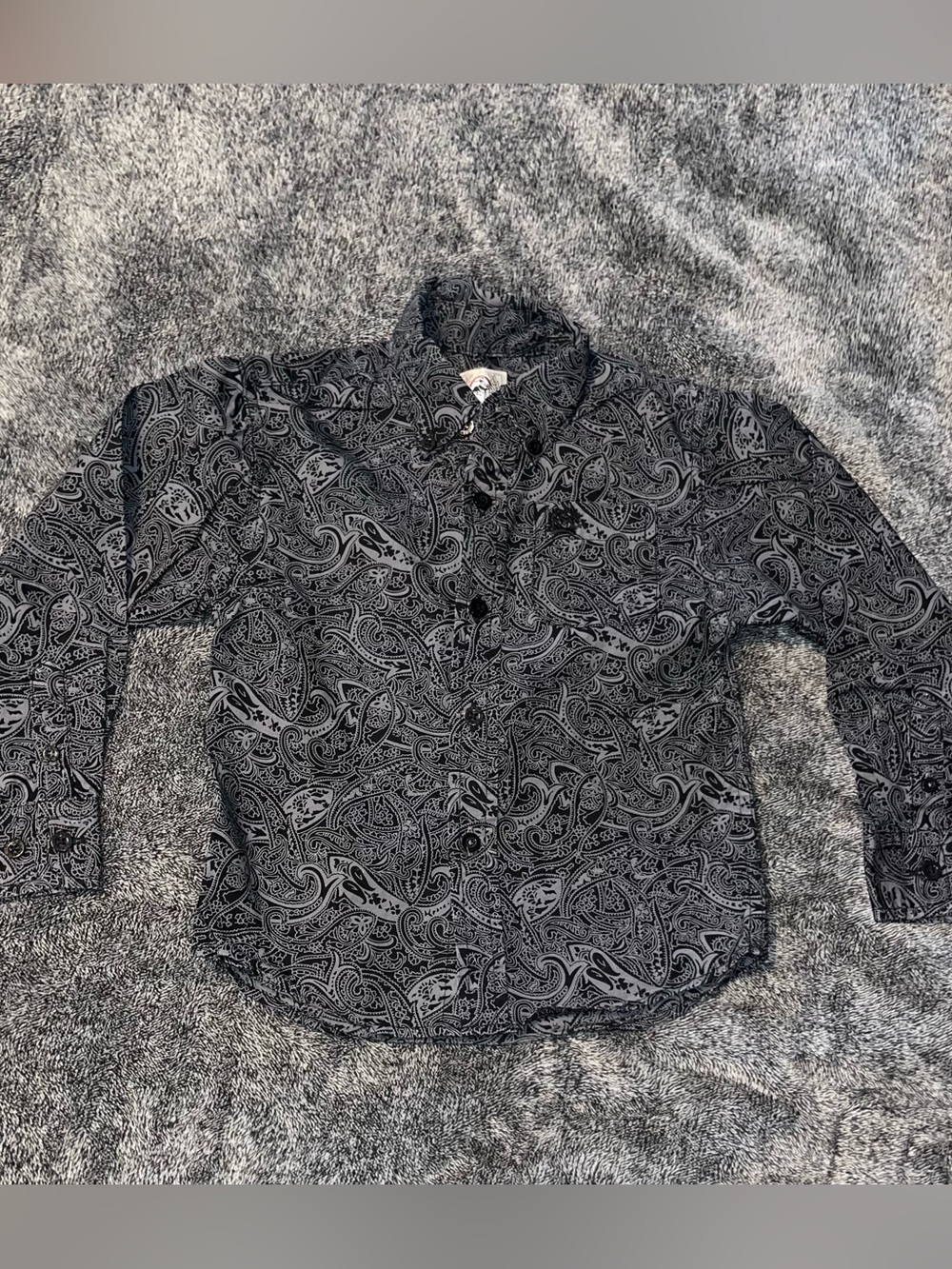 Cinch Baby Boys' Black Paisley Print Long Sleeve Button-Down Western Shirt 2T